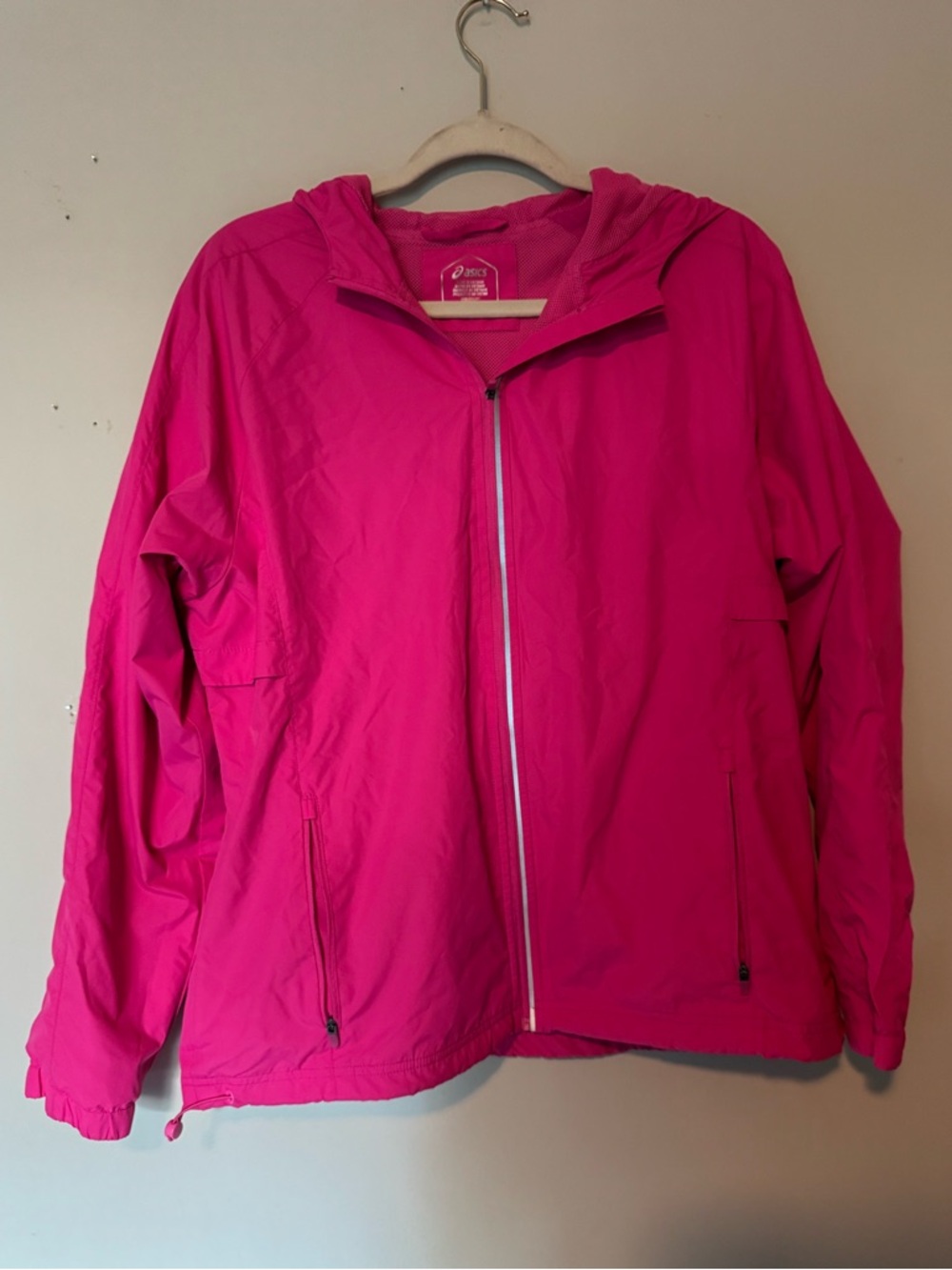 GUC ASICS Bright Pink Hooded Lightweight Windbreaker Jacket